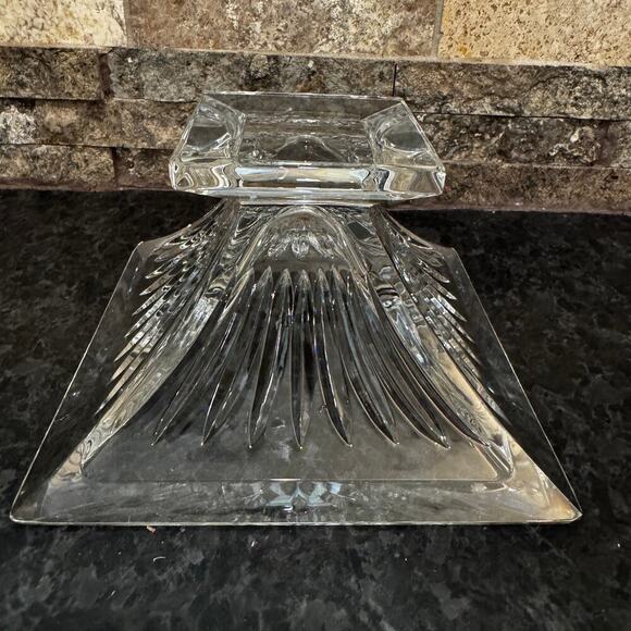 Waterford Clarion Crystal Pedestal Bowl 6” Square Discontinued Signed Ireland - Picture 8 of 12